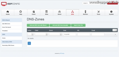 ISPConfig - DNS - DNS zónák
