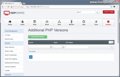 PHP 7.1.19 telepítése - ISPConfig - Opcionális PHP verziók